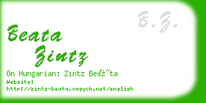 beata zintz business card